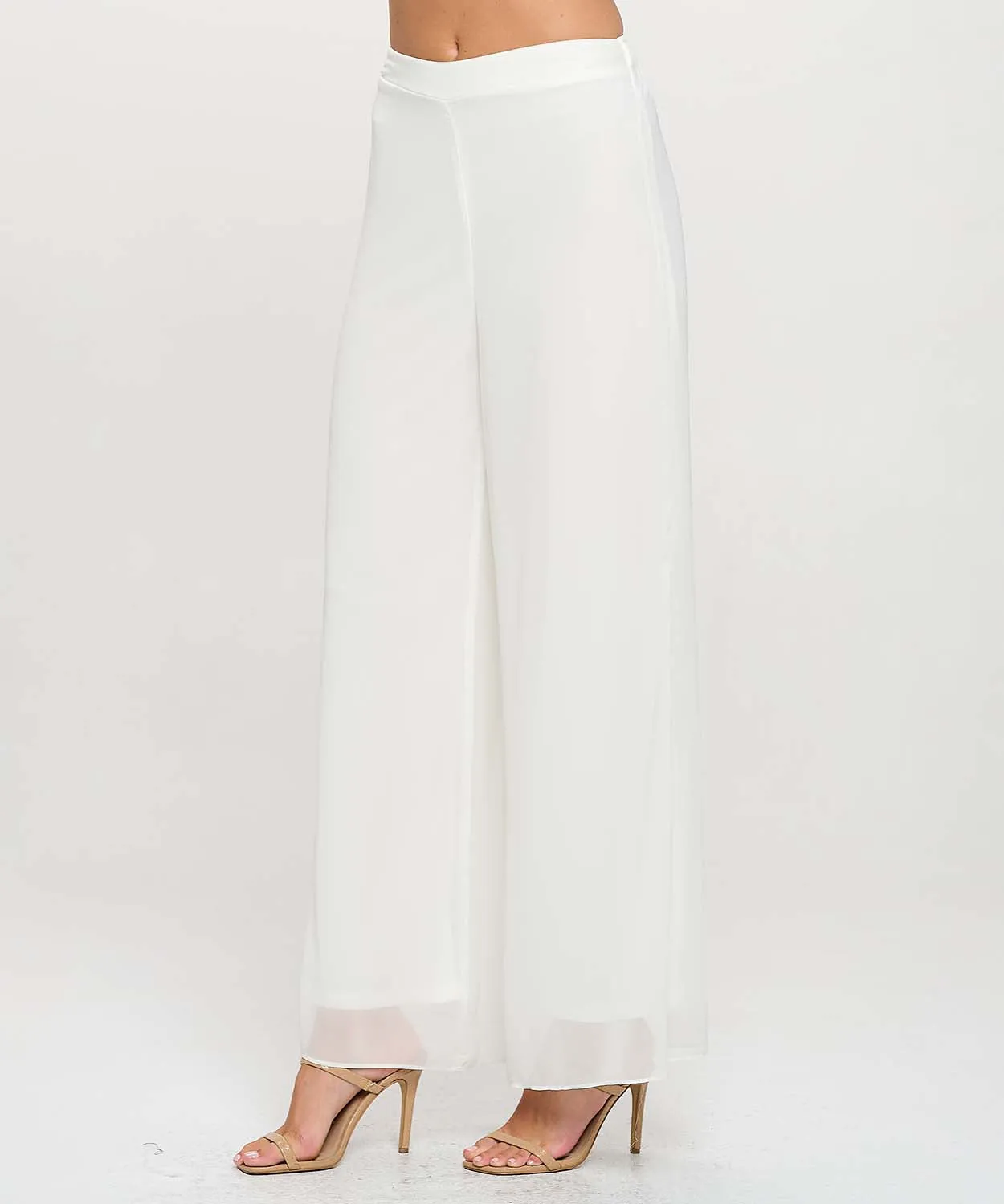 Pull On Chiffon Wide Leg Pant