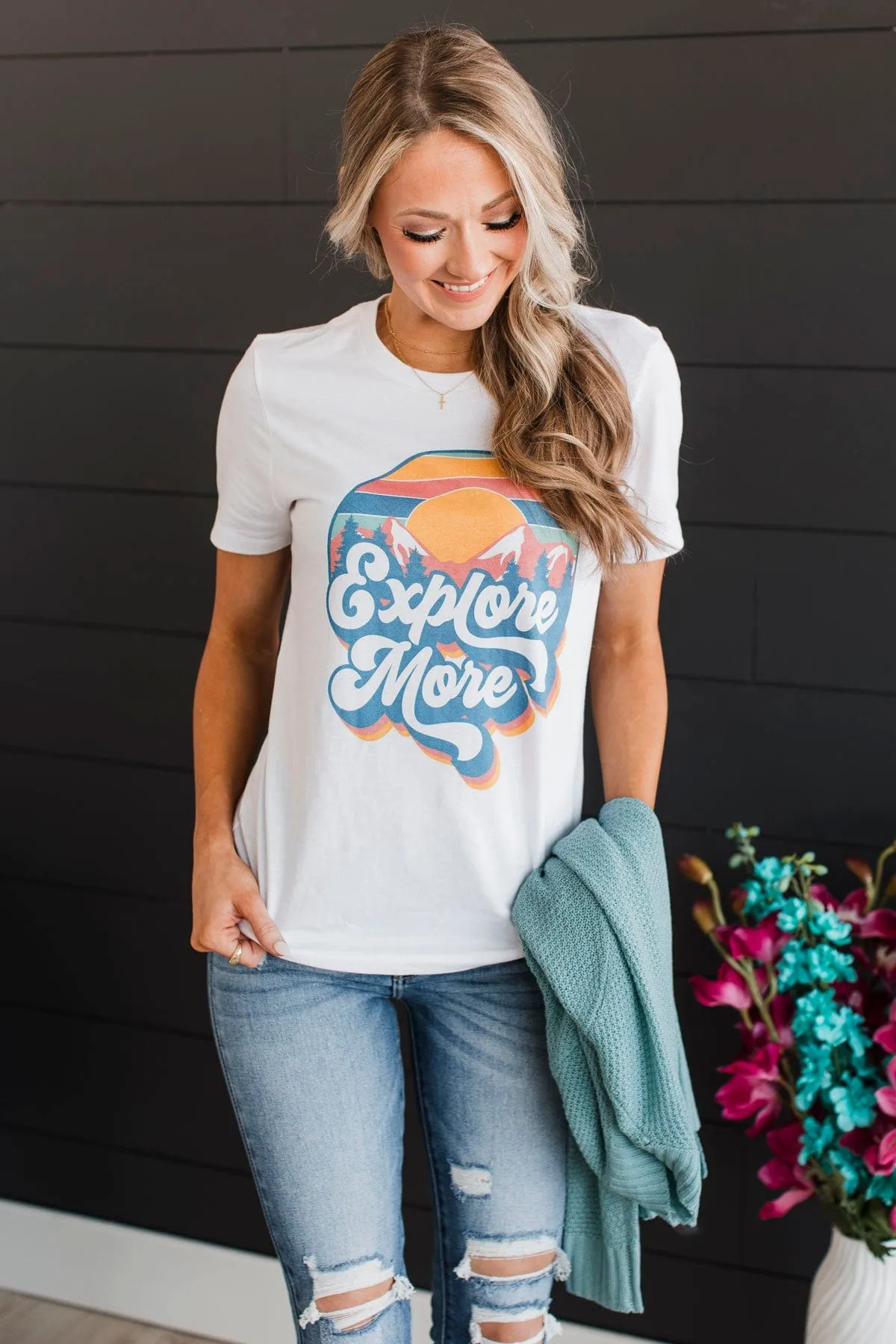 "Explore More" Graphic Tee- White