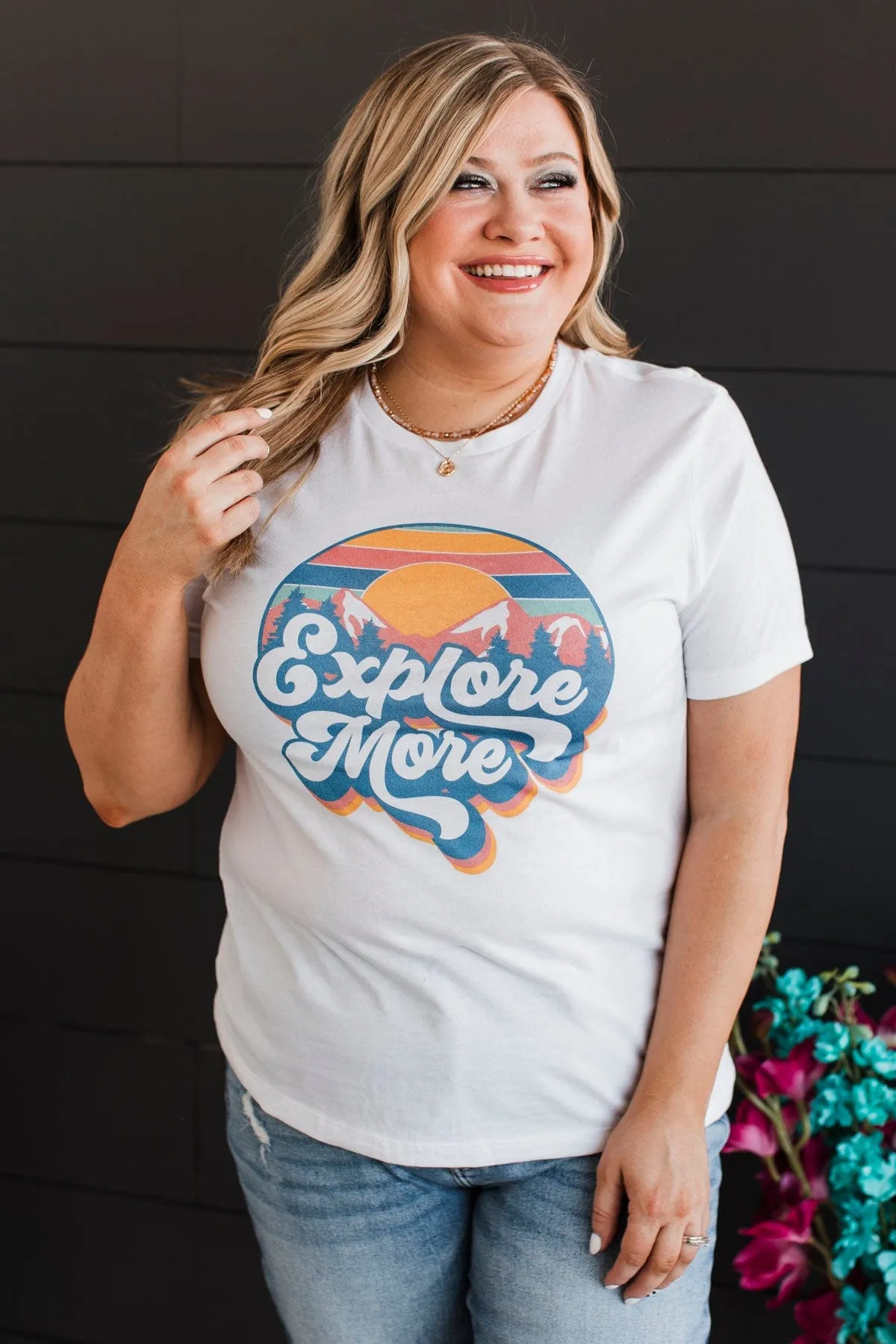 "Explore More" Graphic Tee- White