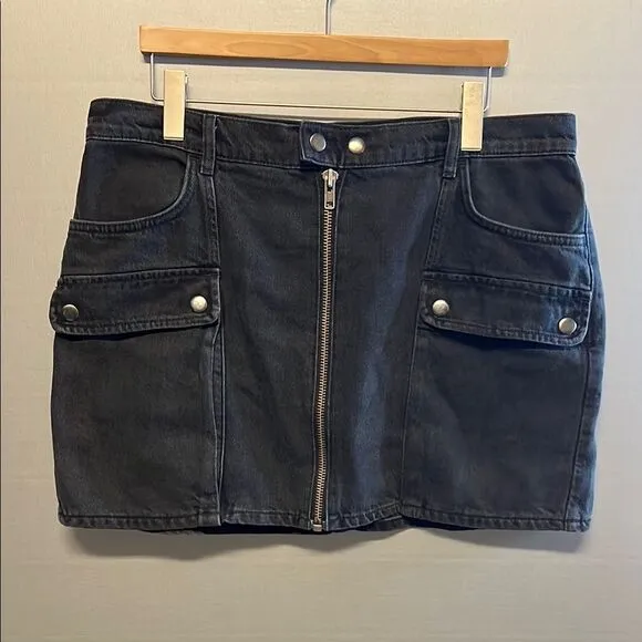 Reformation Marcus Black Denim Skirt size 31