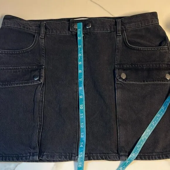 Reformation Marcus Black Denim Skirt size 31