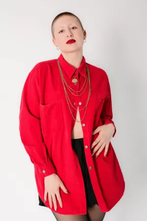 Ruby Red Corduroy Shacket