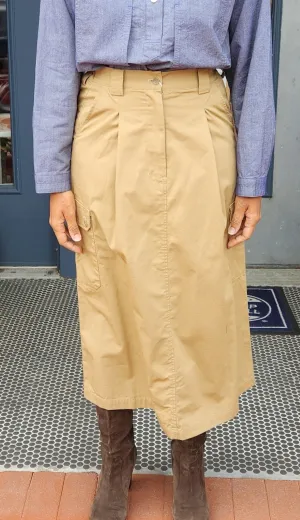 Sarahwear - (C21821) Cotton Weather Cloth Cargo Skirt in Khaki