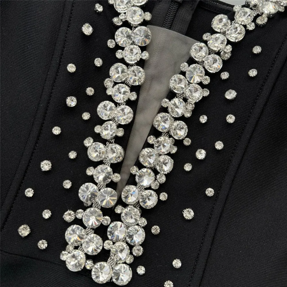 Sexy Rhinestone Bandage Fishtail Evening Dress