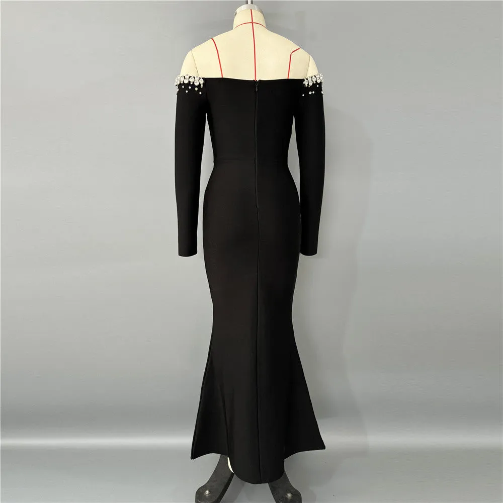 Sexy Rhinestone Bandage Fishtail Evening Dress