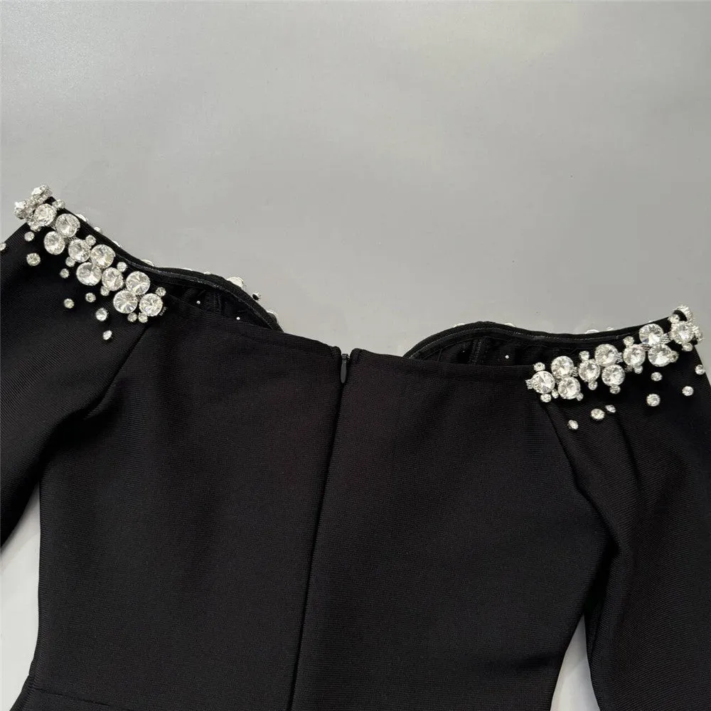 Sexy Rhinestone Bandage Fishtail Evening Dress