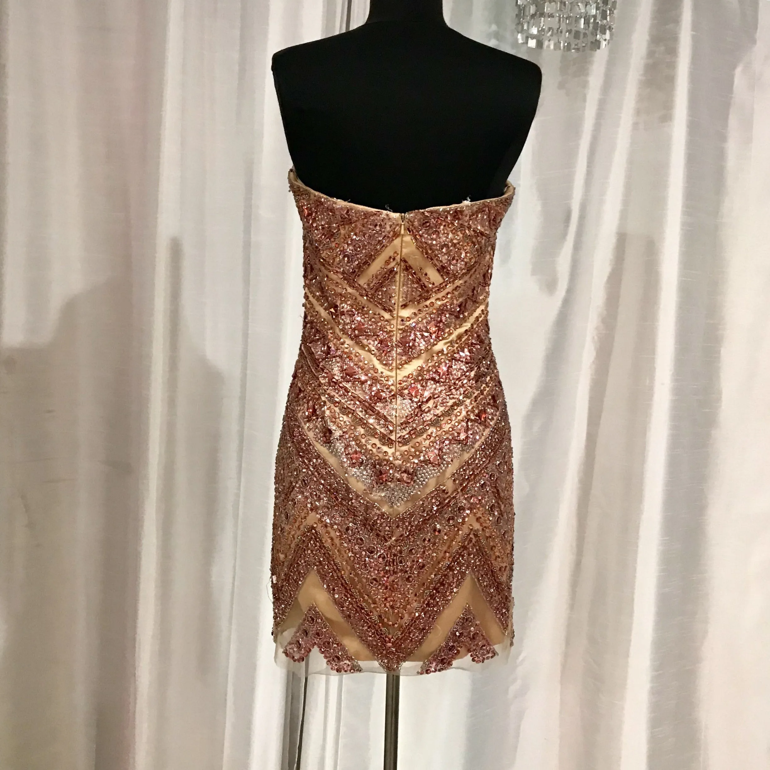 SHERRI HILL 1956 Ruby Strapless Embellished Short Dress Size 6