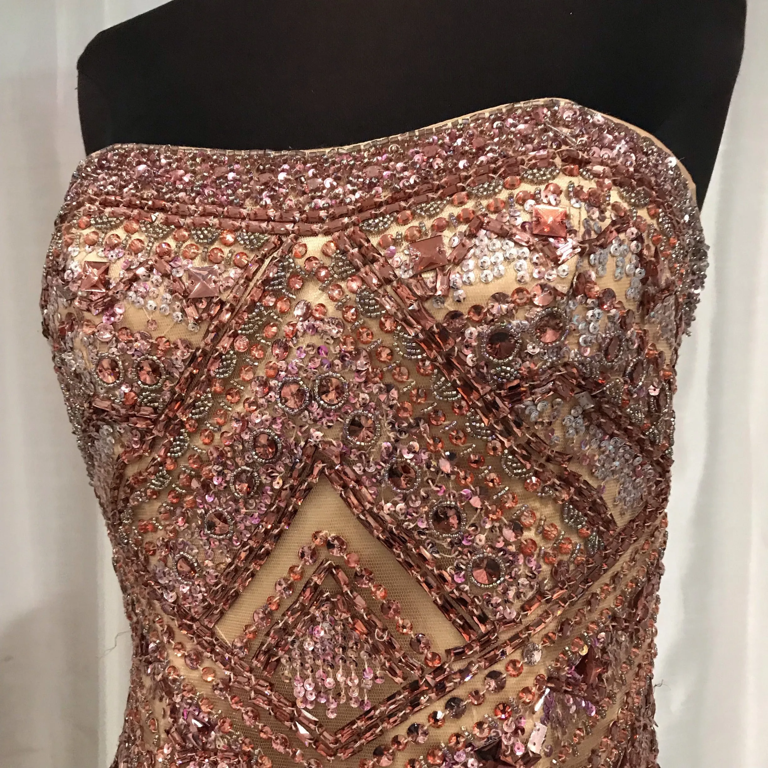 SHERRI HILL 1956 Ruby Strapless Embellished Short Dress Size 6