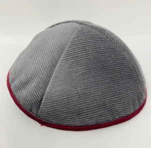 Size 4 - Light Gray corduroy / burgundy rim