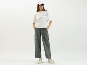 Solid Straight Fit Cargo Pants