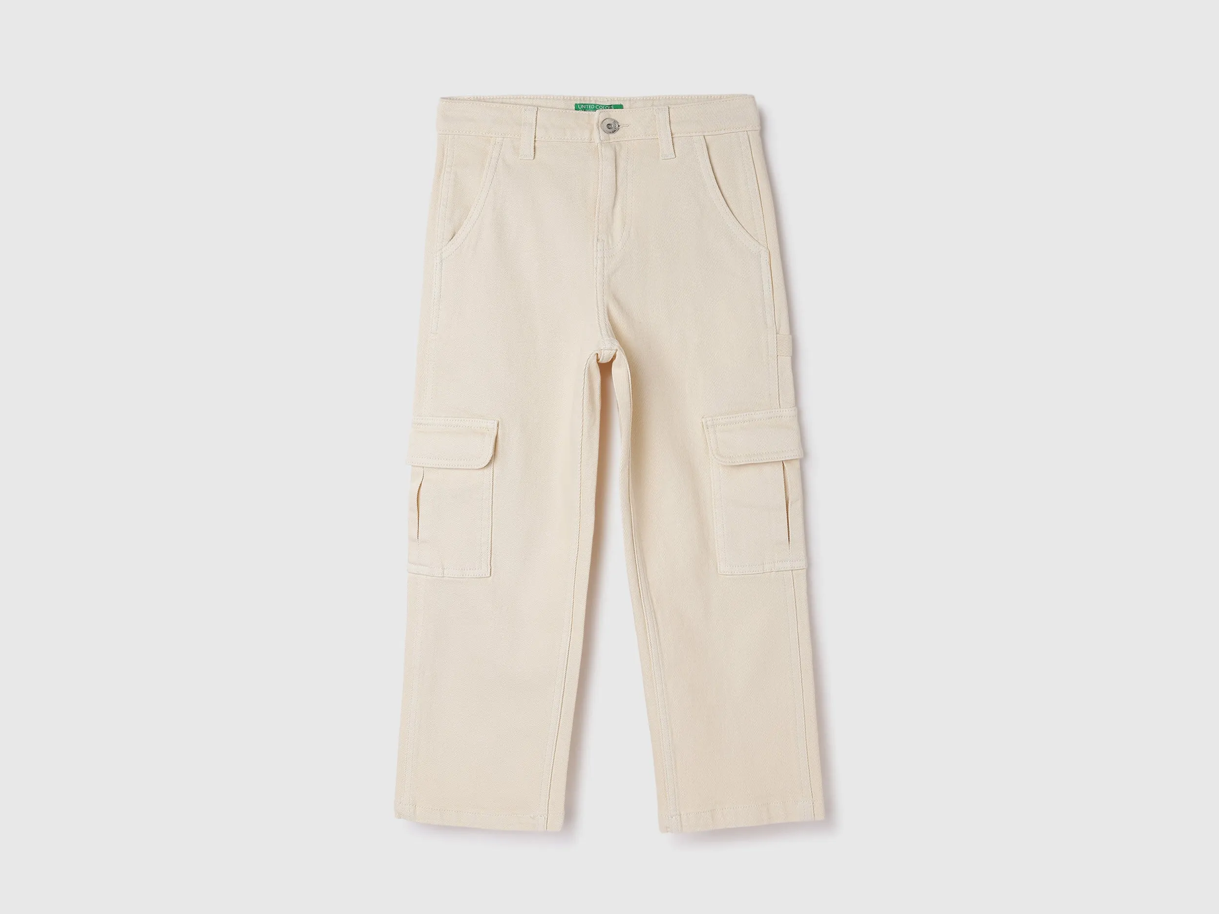 Solid Straight Fit Cargo Pants