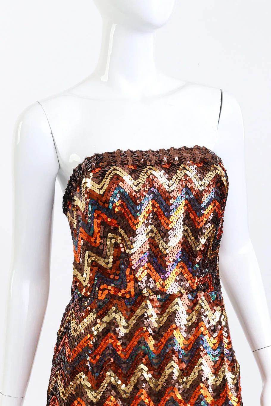 Strapless Chevron Sequin Dress
