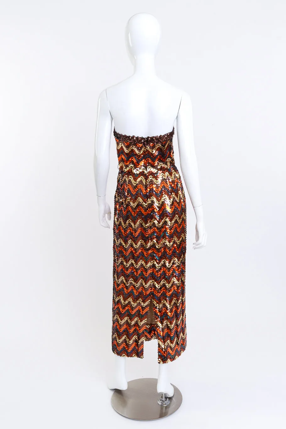 Strapless Chevron Sequin Dress