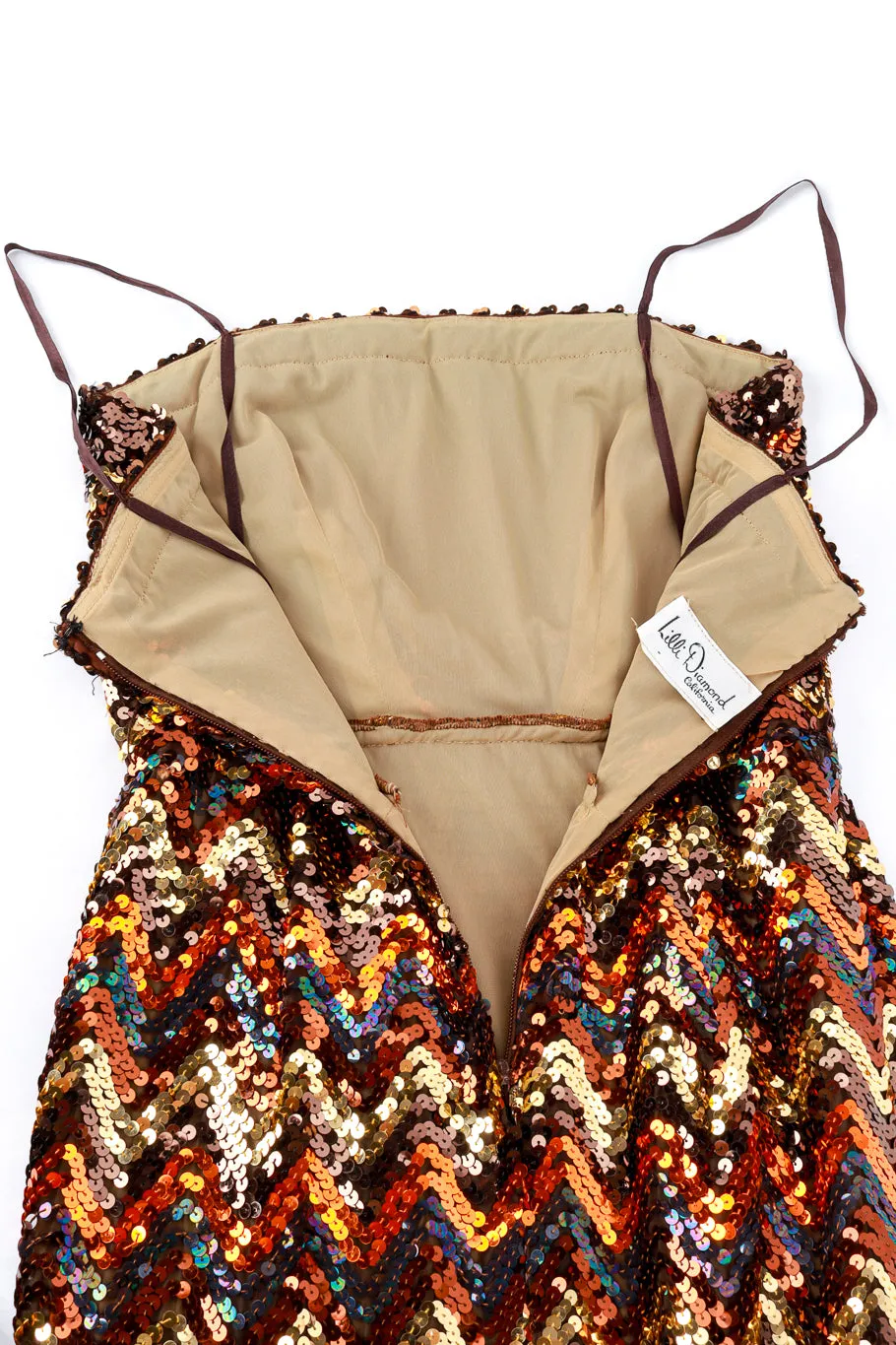 Strapless Chevron Sequin Dress