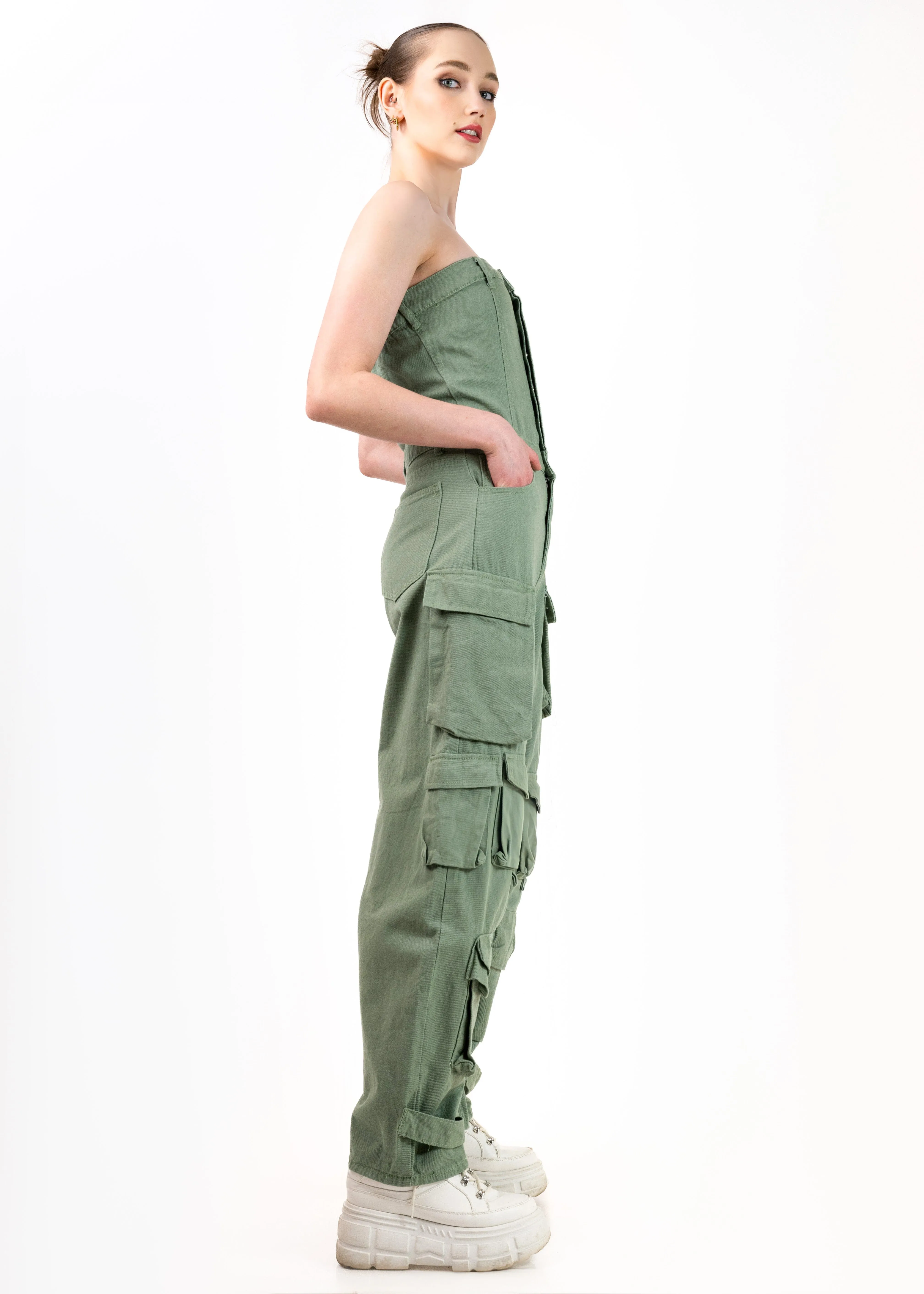 Strapless Denim Jumpsuit