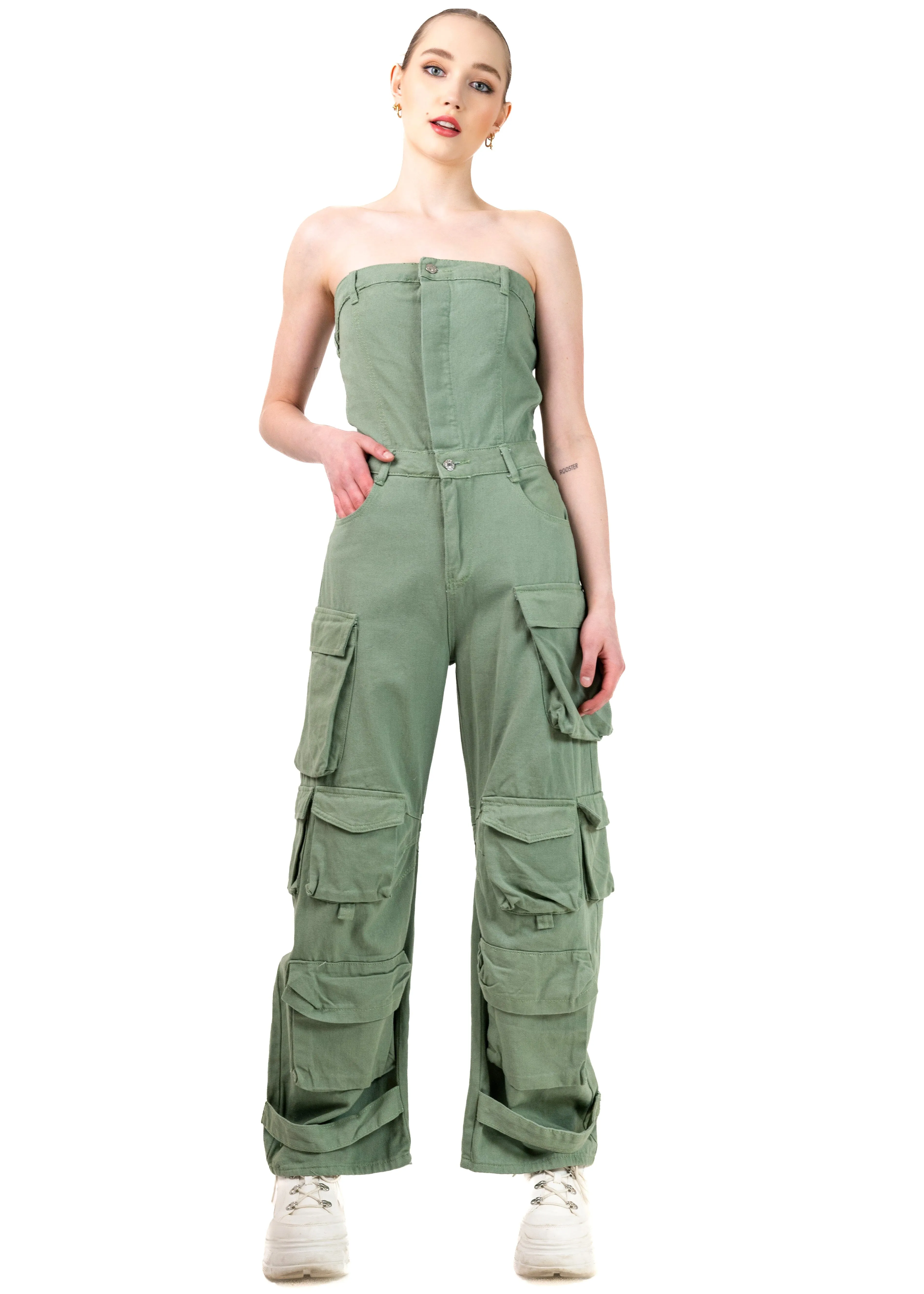 Strapless Denim Jumpsuit