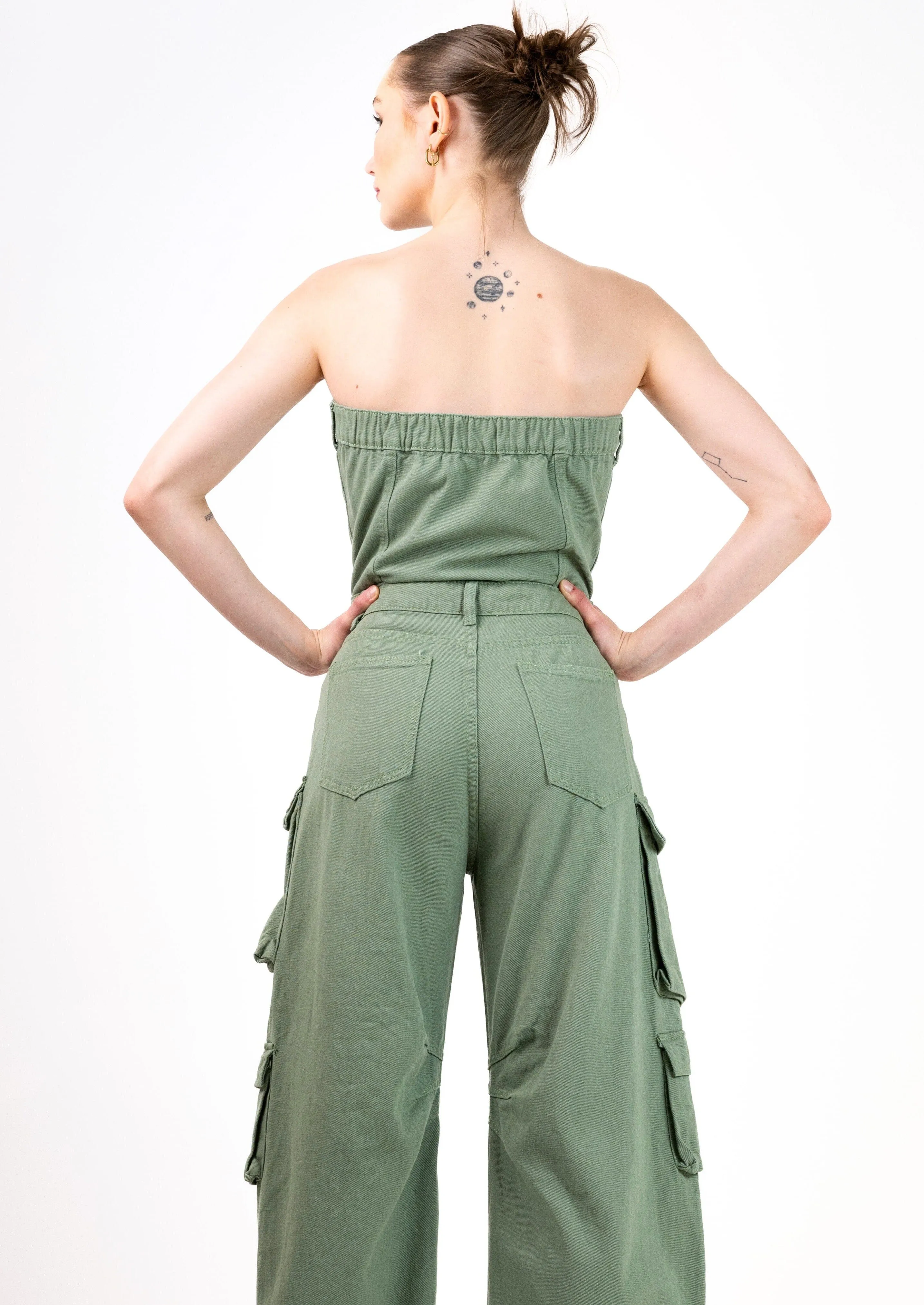 Strapless Denim Jumpsuit