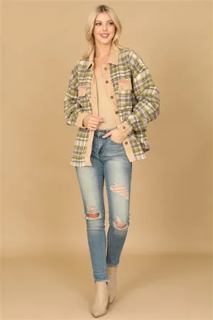 Taupe Olive Corduroy Shacket