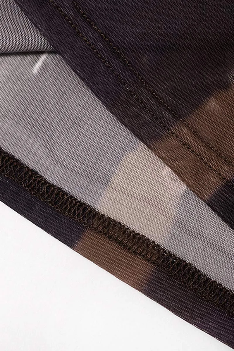TH758 Graphic Fishnet Top