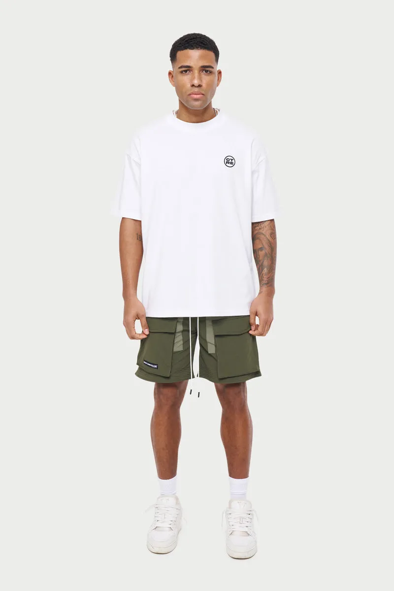 The Couture Club Panelled Cargo Shorts Khaki Green