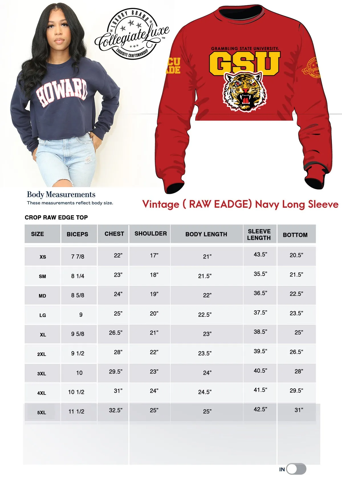 TUSKEGEE Chenille Crop SWEATSHIRT