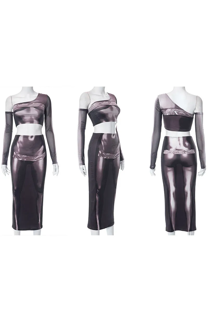 UH0510 Tie Dye Shirt and Skirt Set