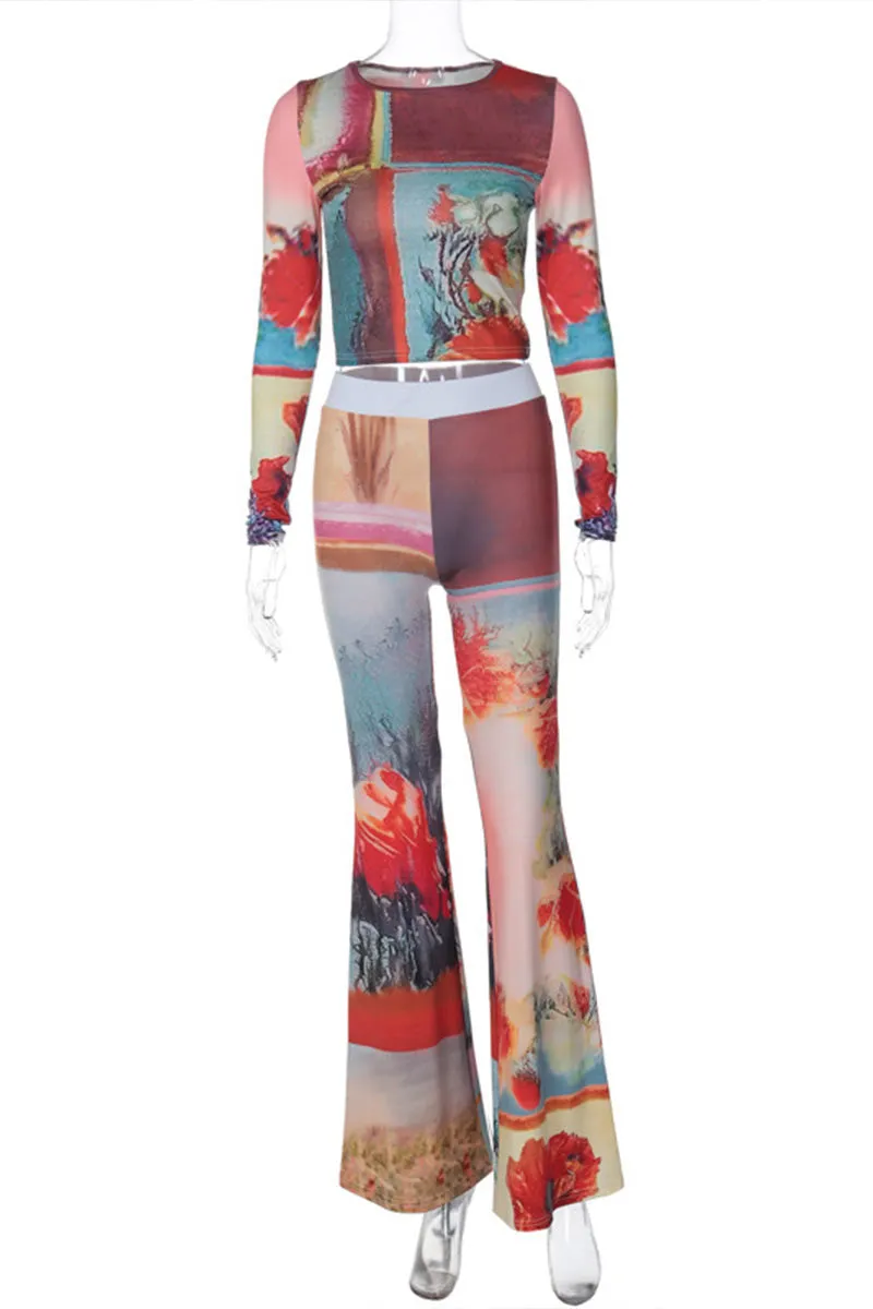 UI0238 Floral Shirt and Pants Set