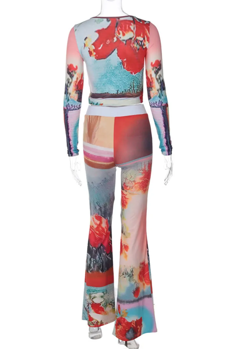 UI0238 Floral Shirt and Pants Set