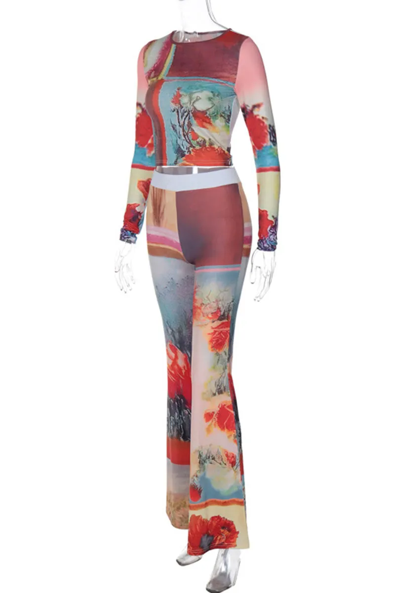 UI0238 Floral Shirt and Pants Set