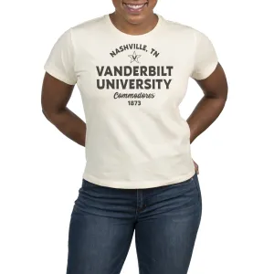 USCAPE Vanderbilt University Banner High Waisted Tee, Vintage White