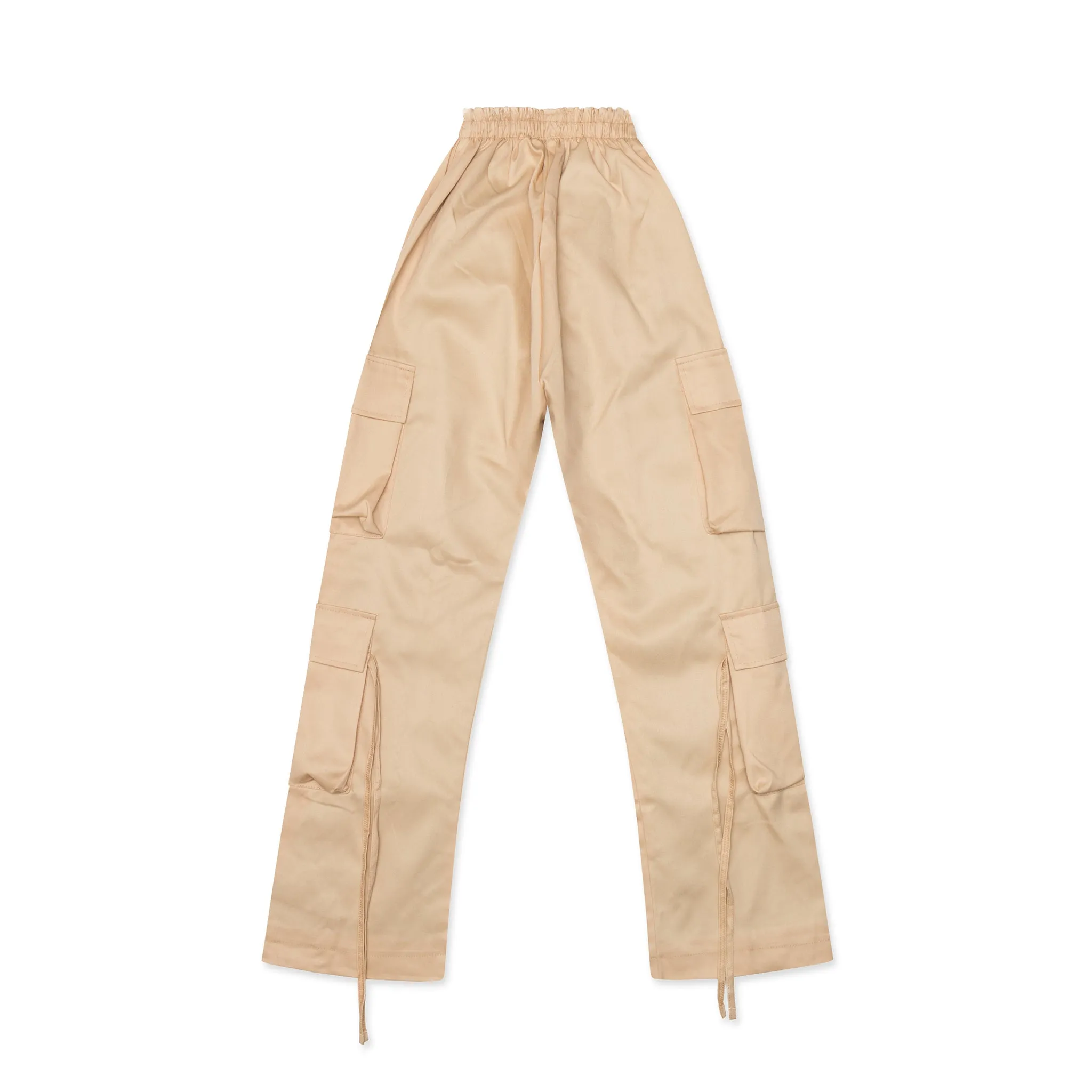 V Cut Khaki Pants Beige