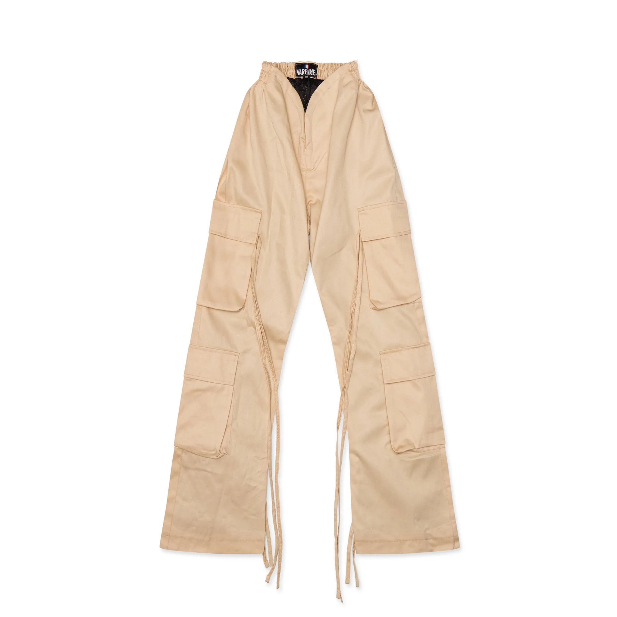 V Cut Khaki Pants Beige