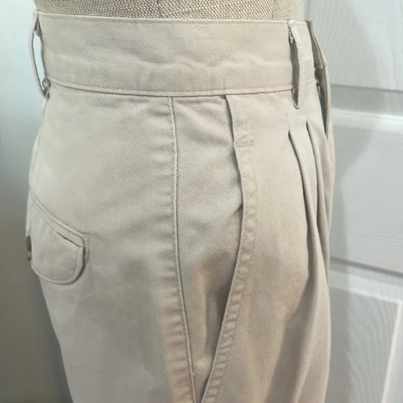Vintage dockers high waisted pleated front pants khaki 100% cotton women 4P