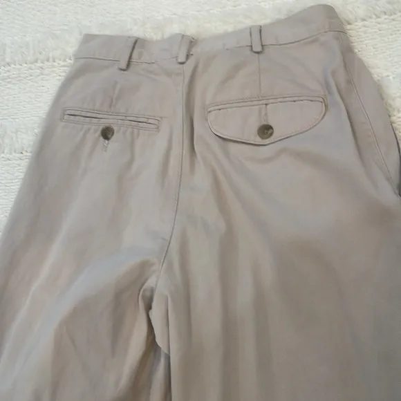 Vintage dockers high waisted pleated front pants khaki 100% cotton women 4P