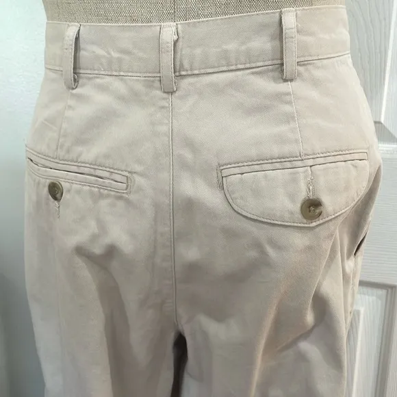 Vintage dockers high waisted pleated front pants khaki 100% cotton women 4P