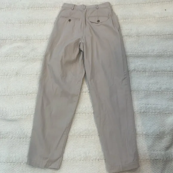 Vintage dockers high waisted pleated front pants khaki 100% cotton women 4P