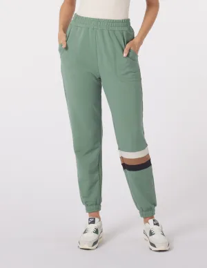 Vintage Oversized Jogger: Sage/Tonal Stripes