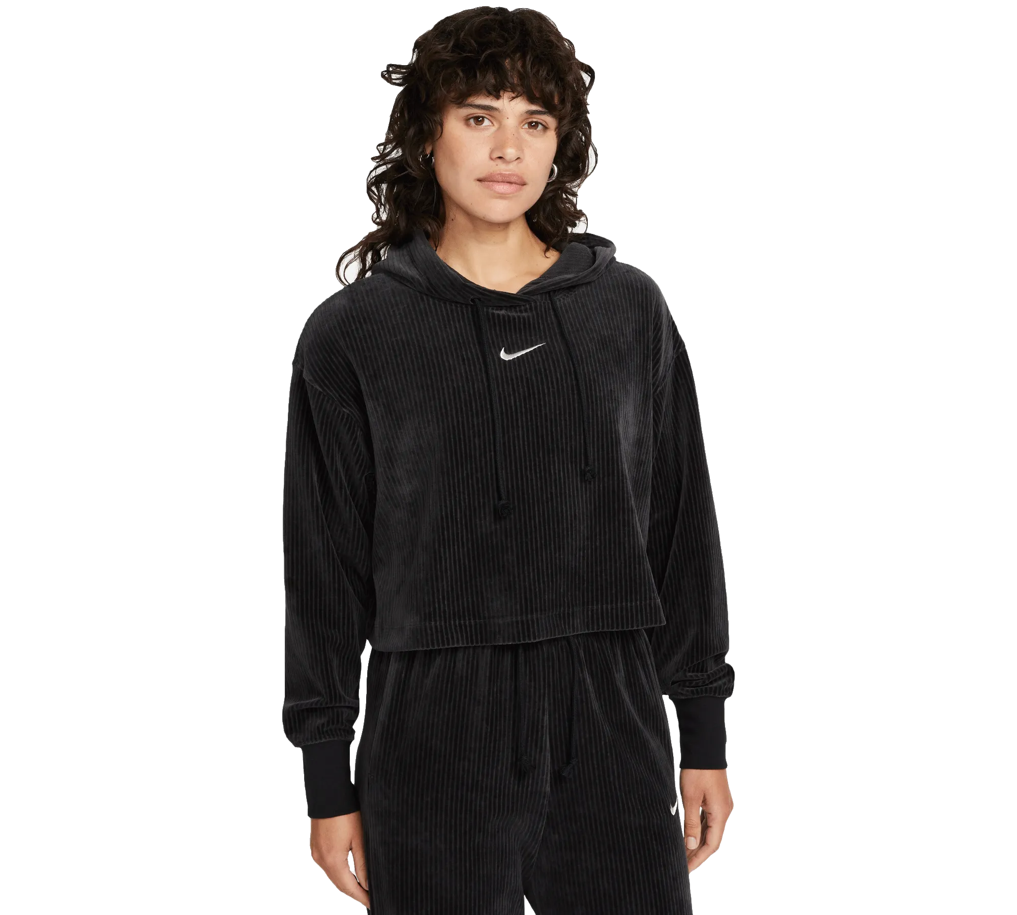 W Nike Velour Cropped Pullover Hood
