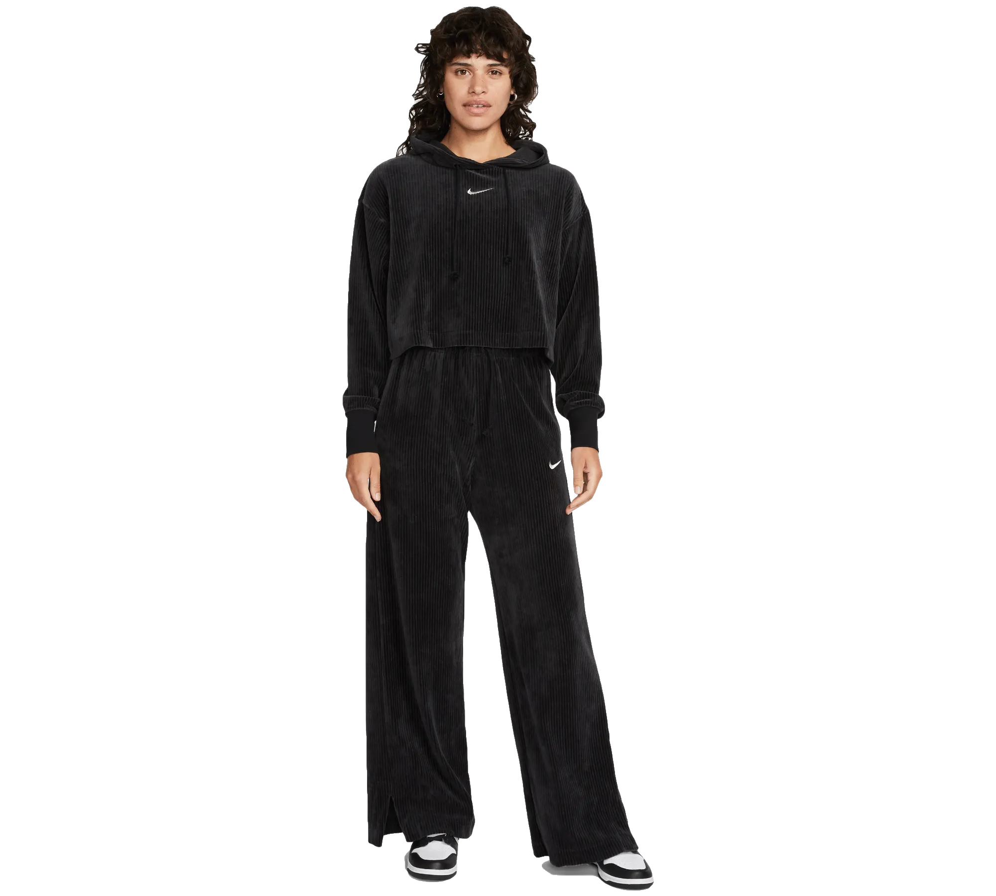 W Nike Velour Cropped Pullover Hood