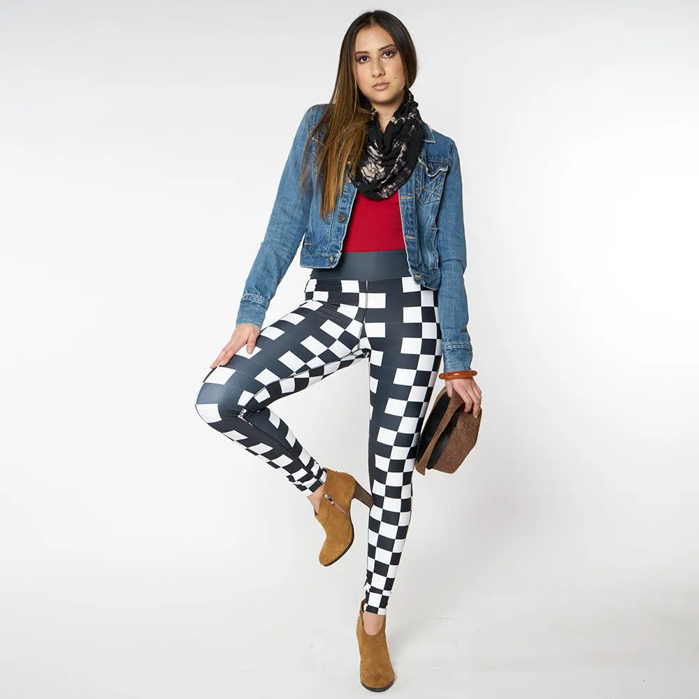 Wearable Art Leggings : Checkmate