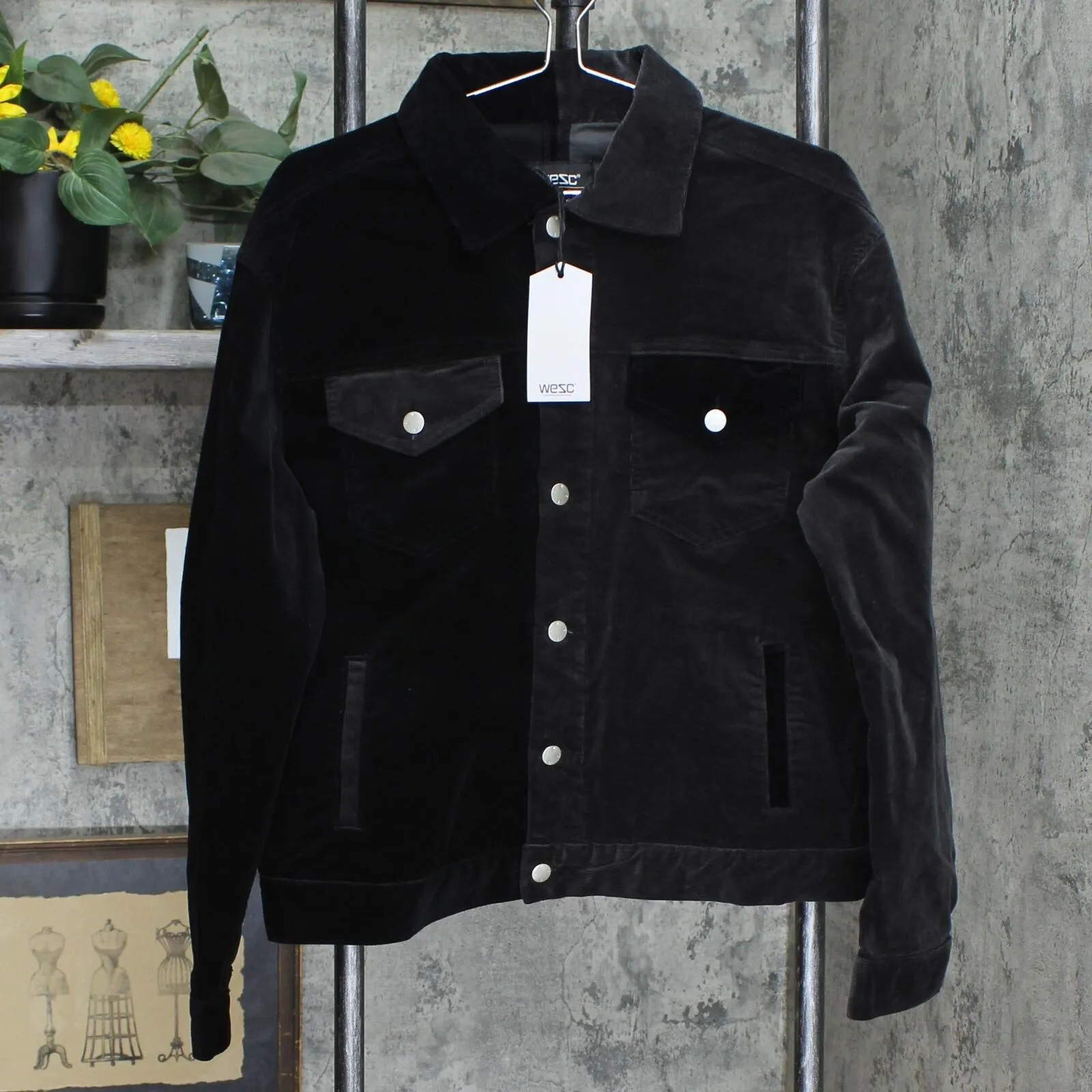 Wesc Men's Split Colorblocked Corduroy Trucker Jacket