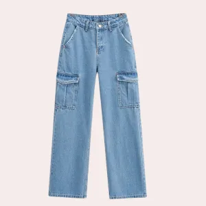Women's fashionable Mailani cargo pants in denim