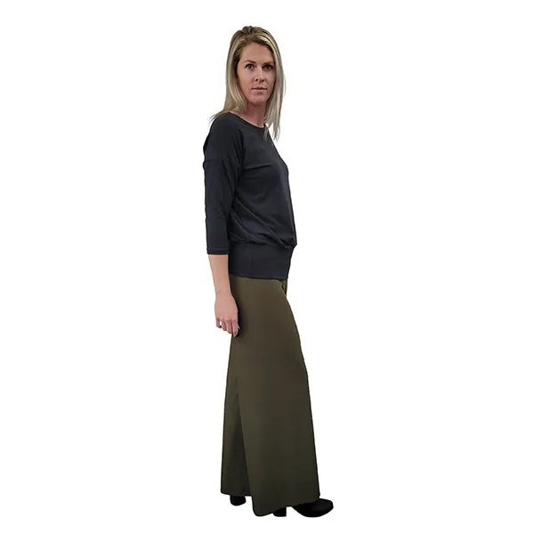 WOMEN'S PALAZZO PANTS KHAKI GREEN