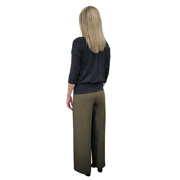 WOMEN'S PALAZZO PANTS KHAKI GREEN