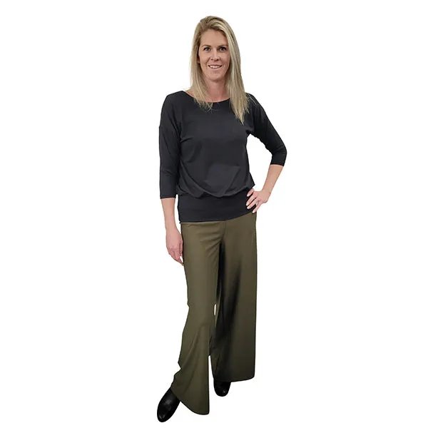 WOMEN'S PALAZZO PANTS KHAKI GREEN