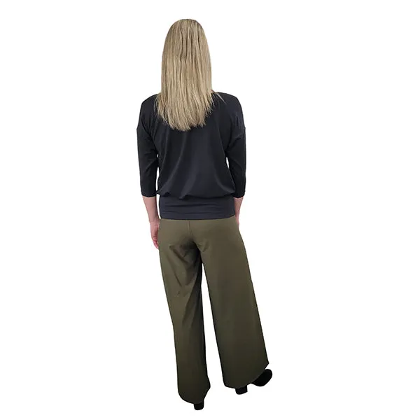 WOMEN'S PALAZZO PANTS KHAKI GREEN