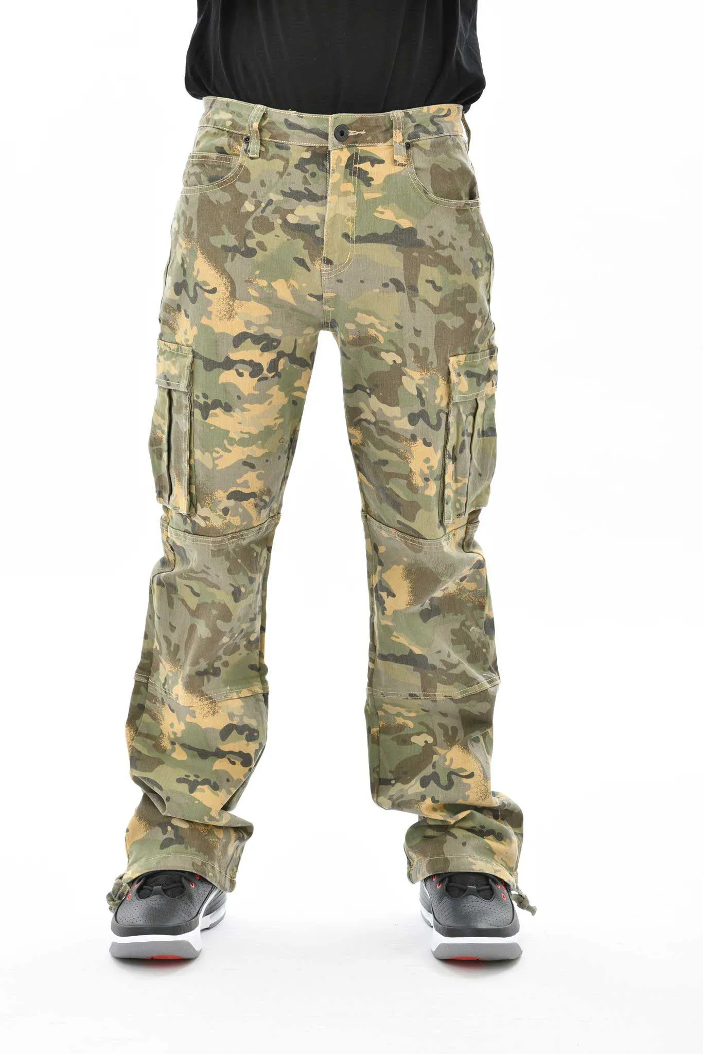 Woodland camo baggy fit denim