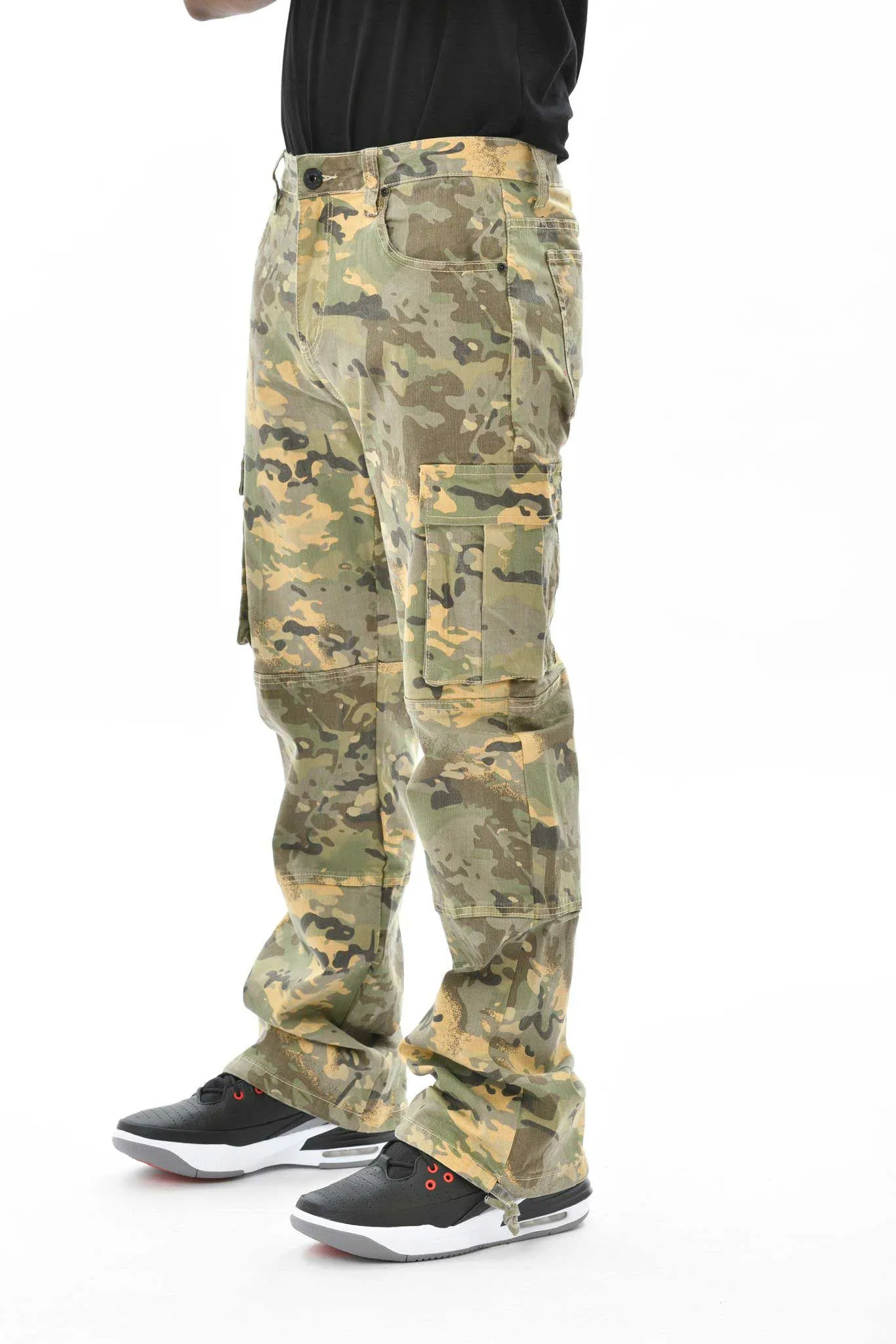 Woodland camo baggy fit denim