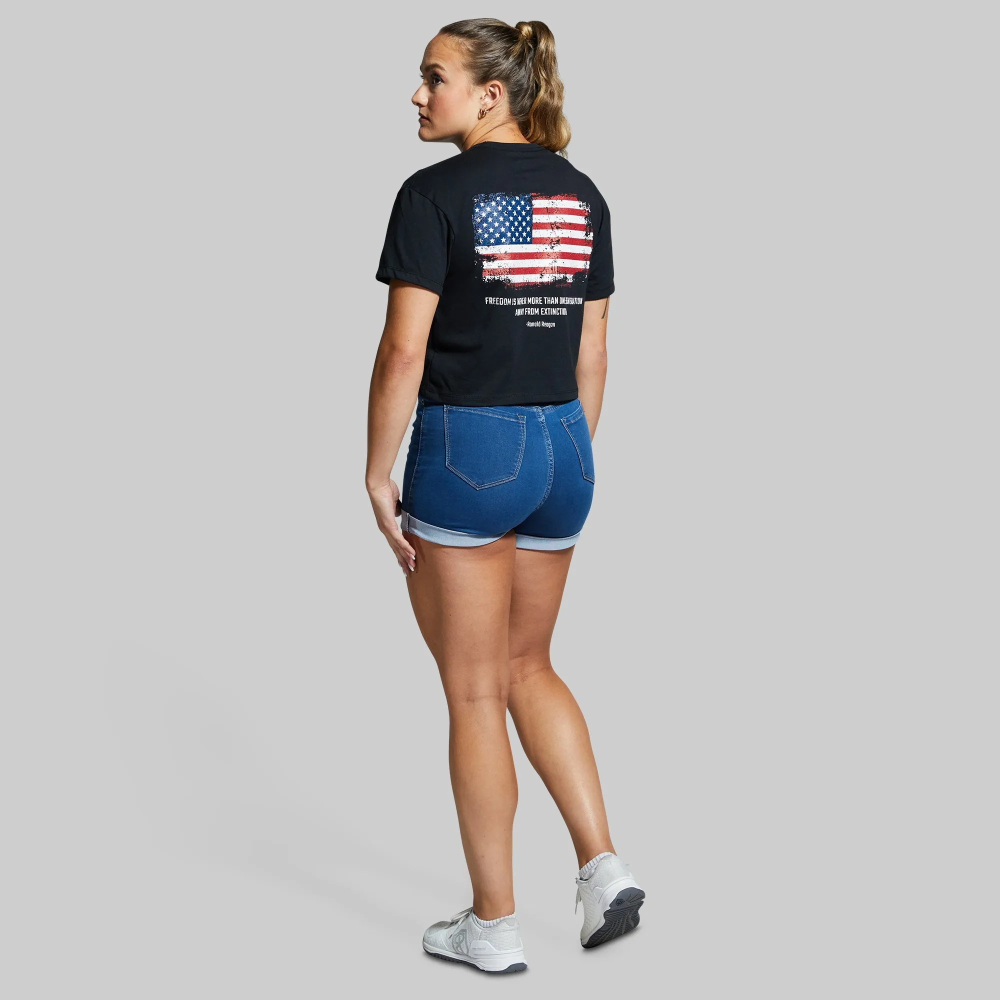 Worth Defending Crop Tee (Black)
