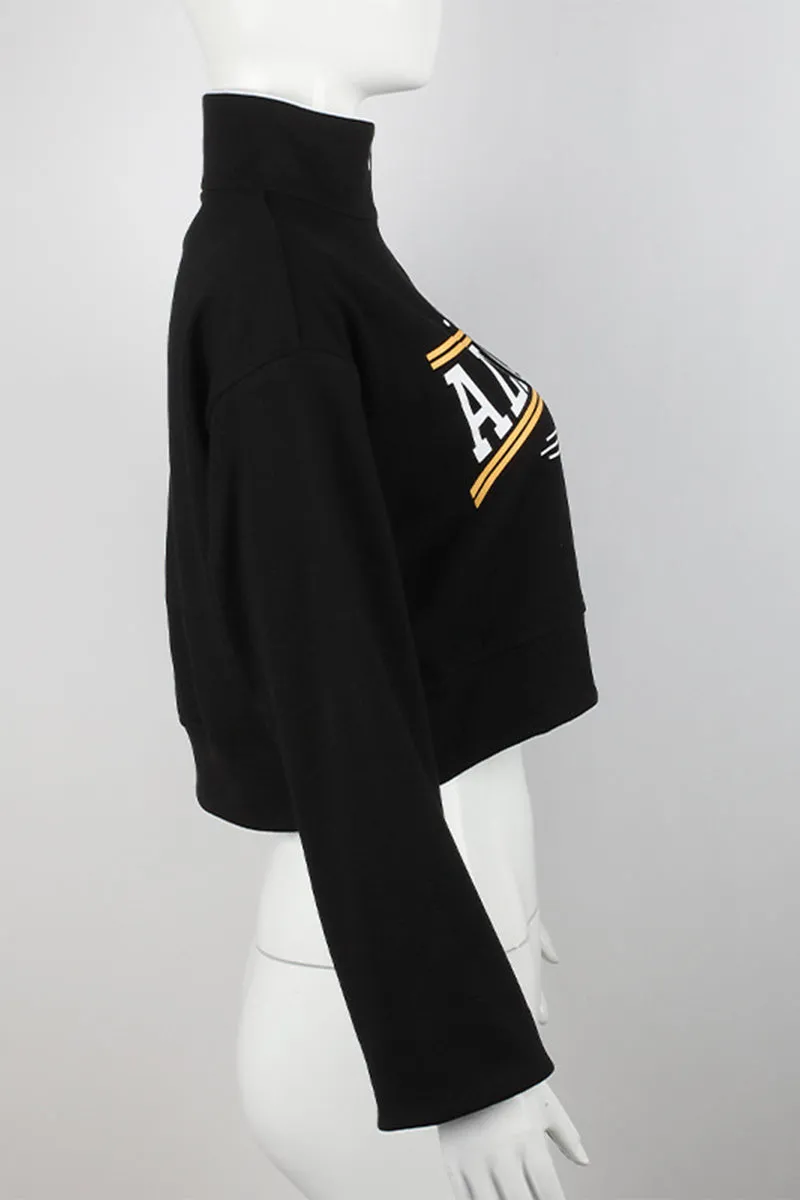 WQ3283 Zipper Polo Sweatshirt